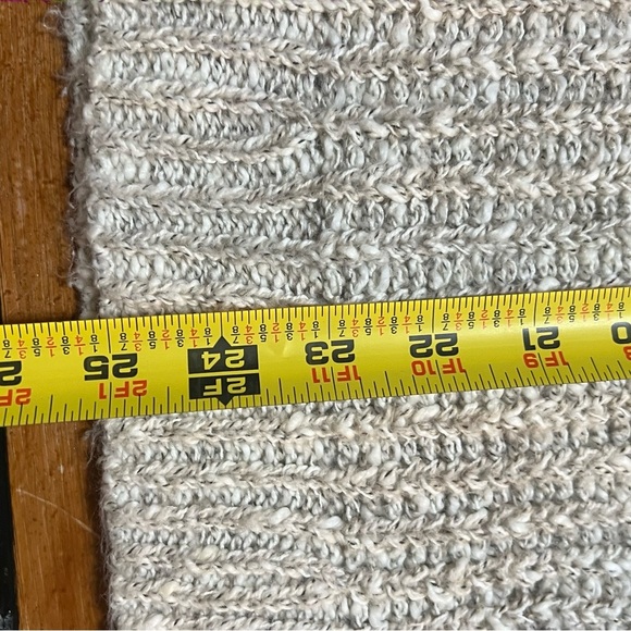 Lucky Brand Knit Oatmeal Sweater Size Large Boho Neutral Side Lace Casual - Picture 7 of 7